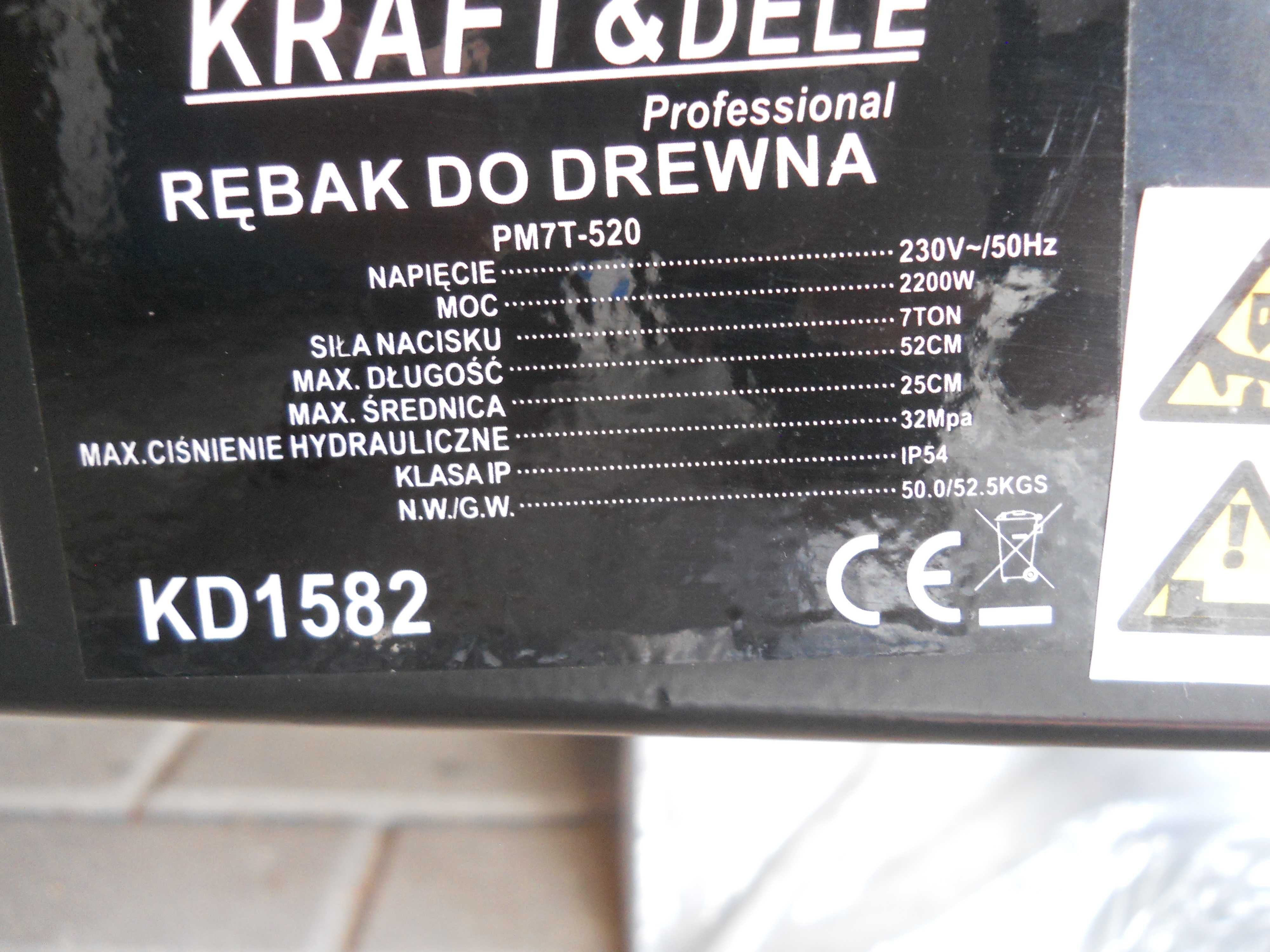 łuparka pozioma rębak do drewna nowa KRAFT&dele Professional PM7T-520