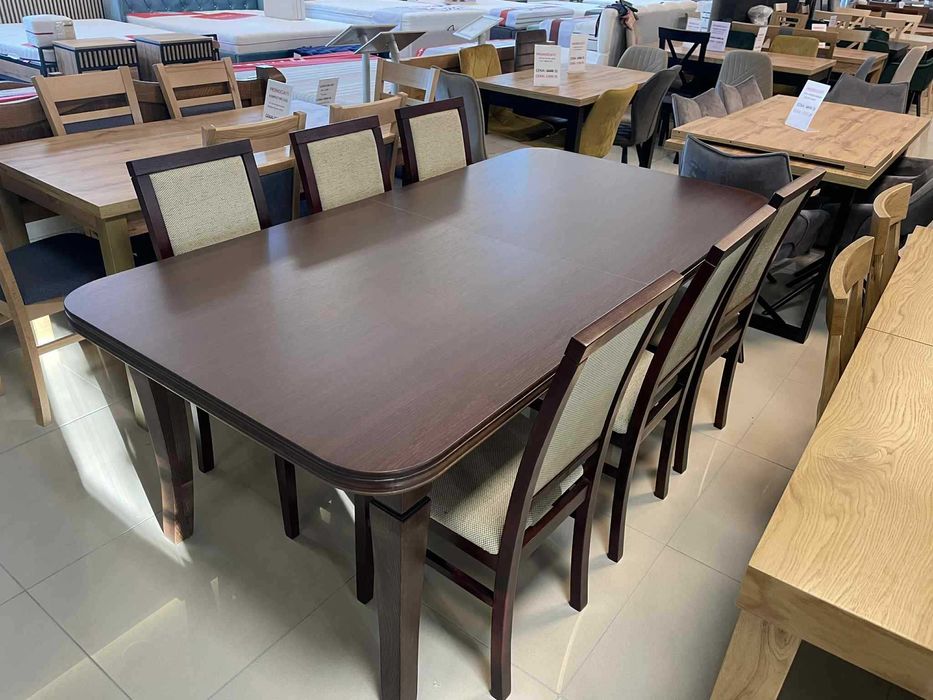 (95WN) Stół duży rozkładany + 6 krzeseł, okazja 1499 zł