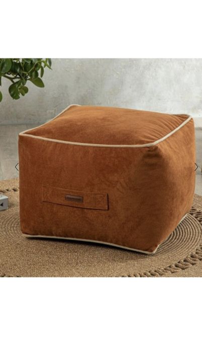 Puf kwadratowy, wysokiej jakości puf z siedziskiem 45x45cm