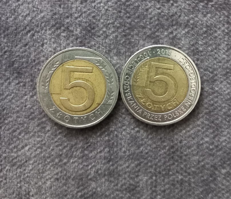 Monety 5 zł 2szt - destrukty
