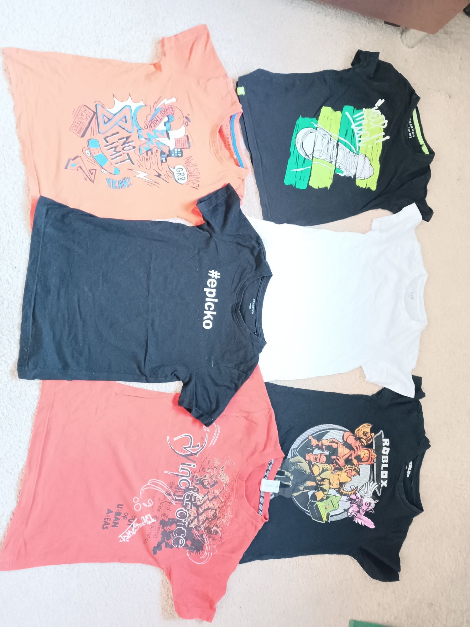 Zestaw 6 koszulek t-shirty 134/140 Reserved roblox