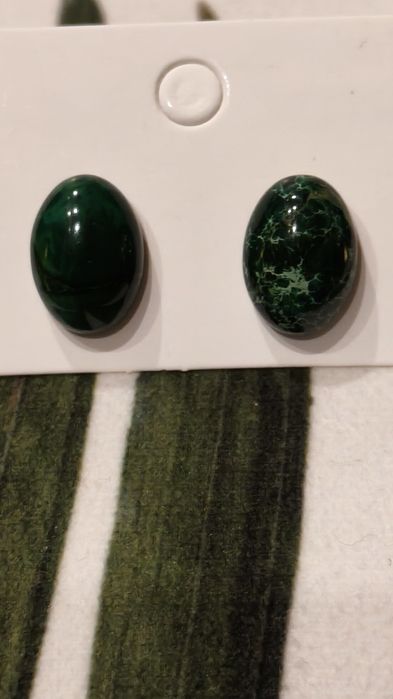Kolczyki z naturalnym kamieniem Jaspis  green