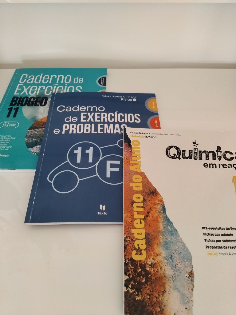 Cadernos de Exercícios 11ano BioGeo, Fisica e Química