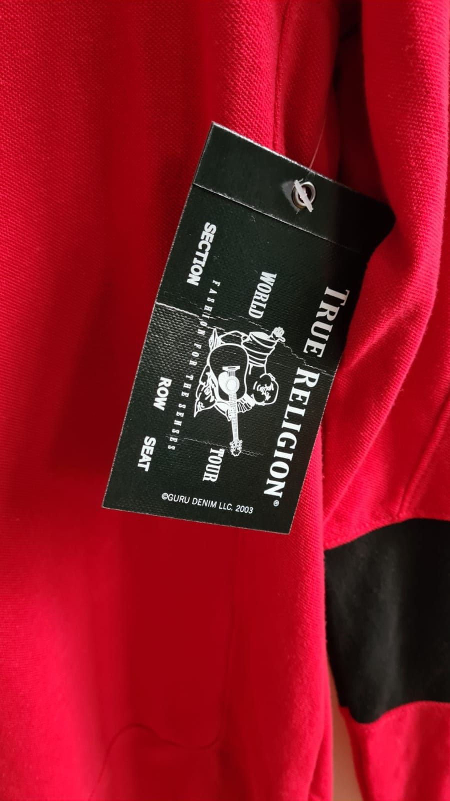 Nowa True Religion S fit M męska koszulka longsleeve czerwona sport