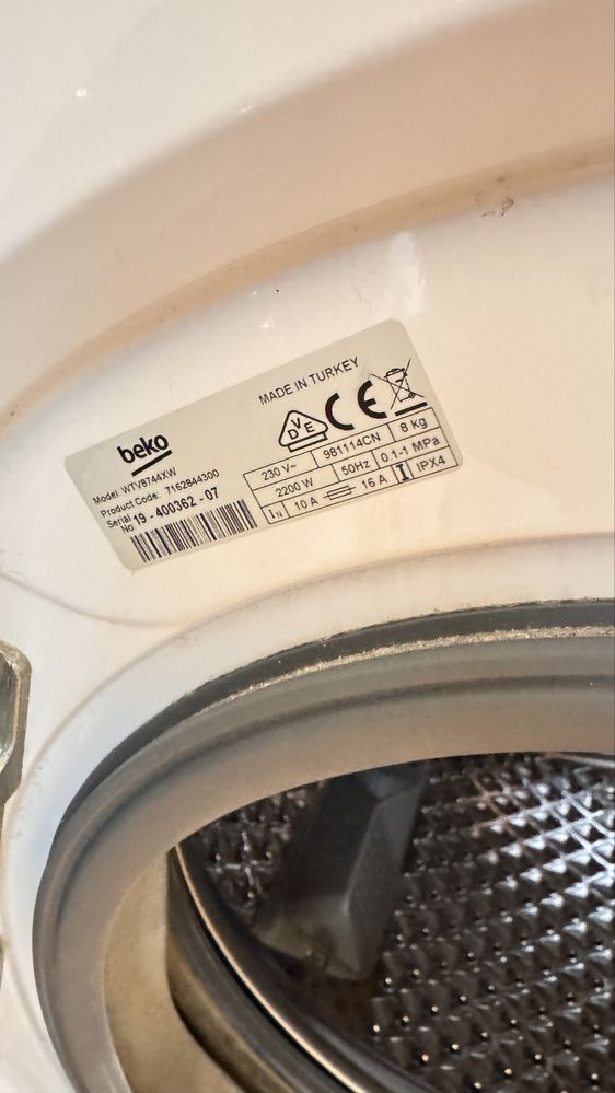 Pralka Beko WTV8744XW – sprawna, czysta, zadbana