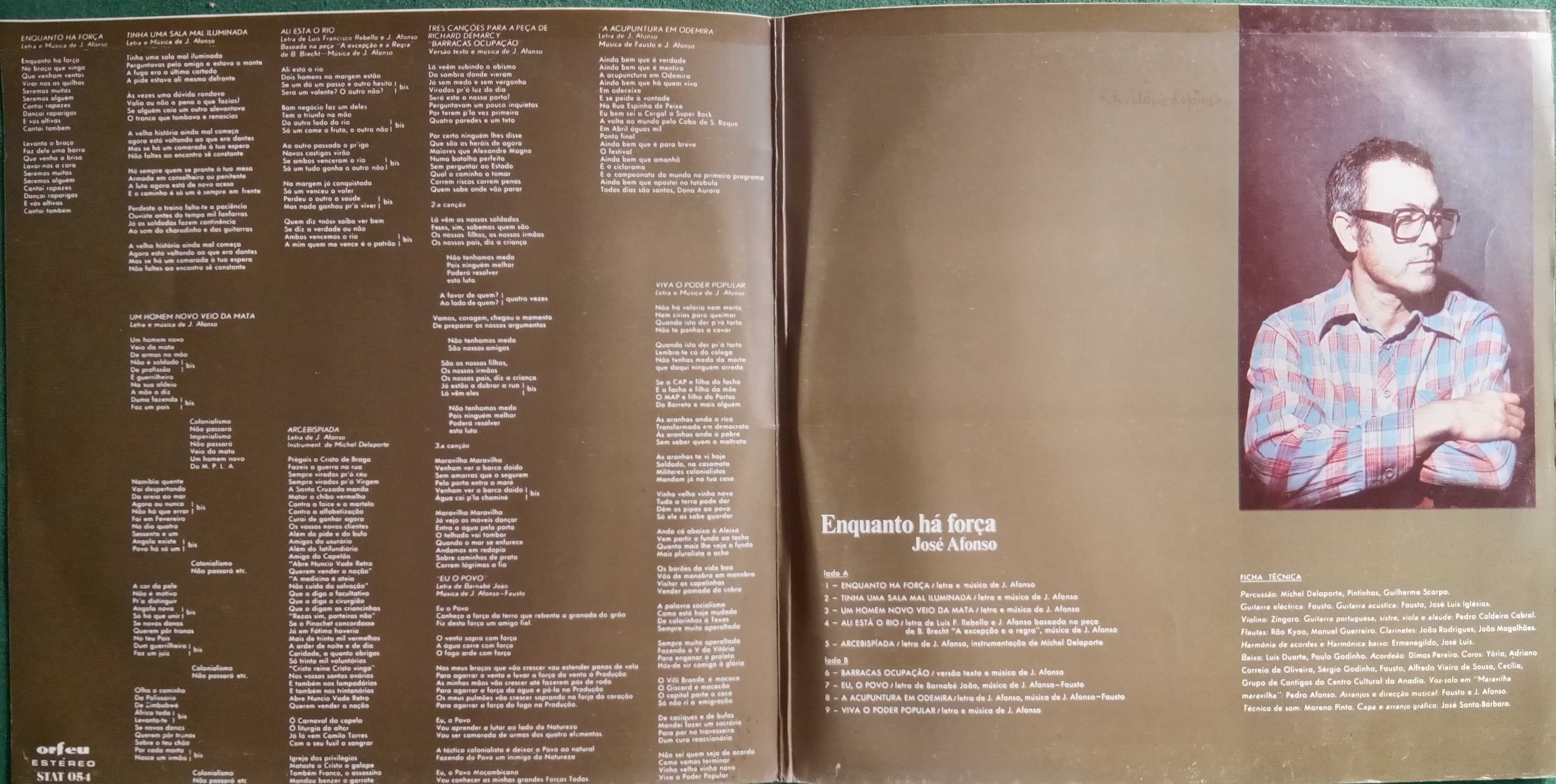 José Afonso	- - - - -		Enquanto Há Força	- - - - -	LP