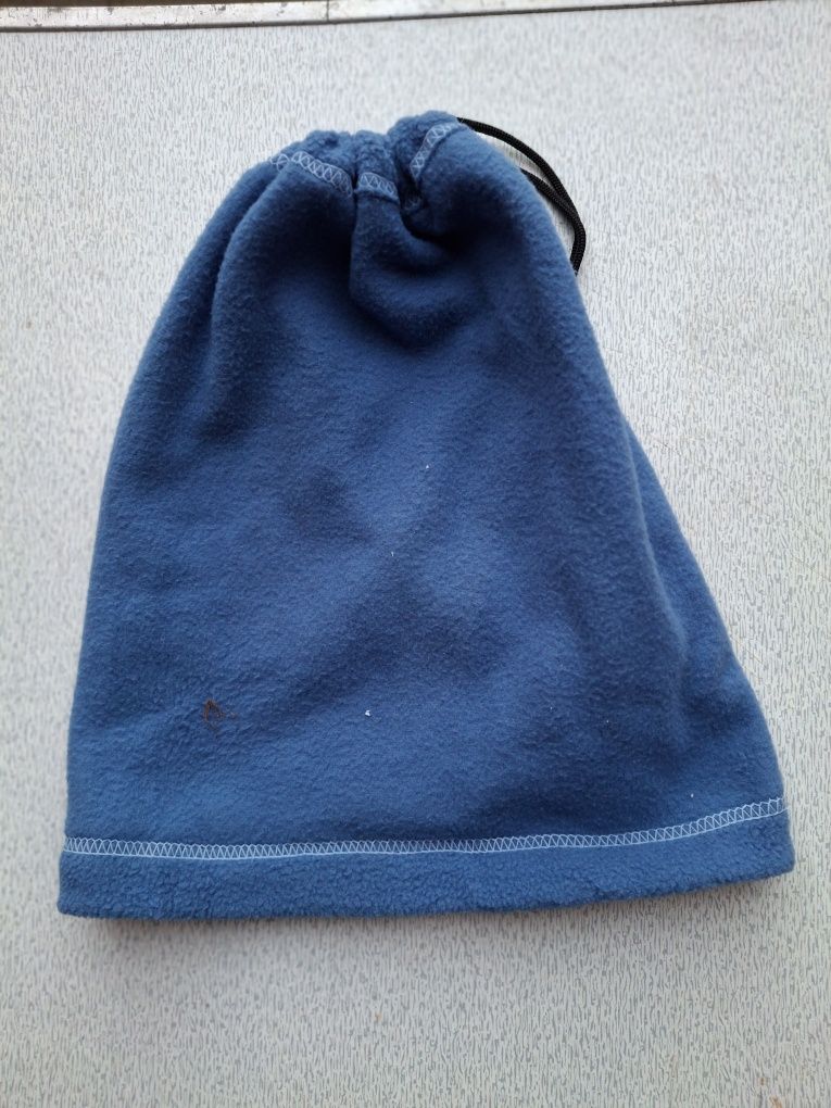 Czapka Komin niebieska polar zimowy