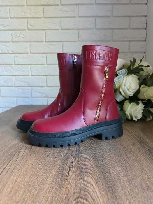 Nowe Botki Damskie 38 Skórzane Love Moschino Buty Damskie 38
