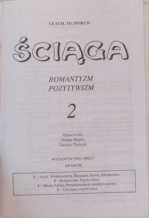 Ściąga 2 Liceum Techniku Nowa Szkoła Greg Dariusz Pietrzyk Matura