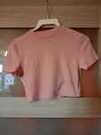 Crop top różowy shein