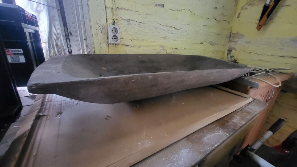 Stara drewniana niecka, koryto, żłób, kopańka 98 cm