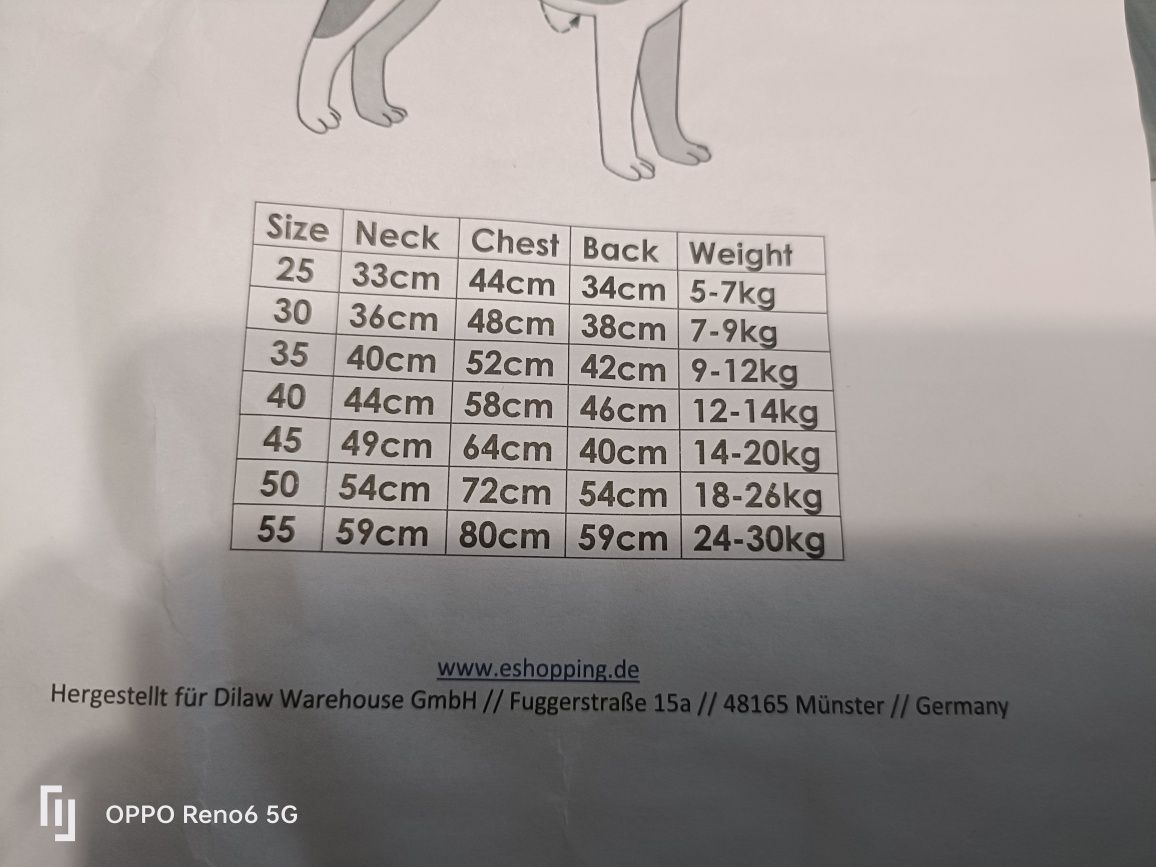 Kurtka DLA PSA Ubranko Ciepła Zimowa Szelki rozmiar 25