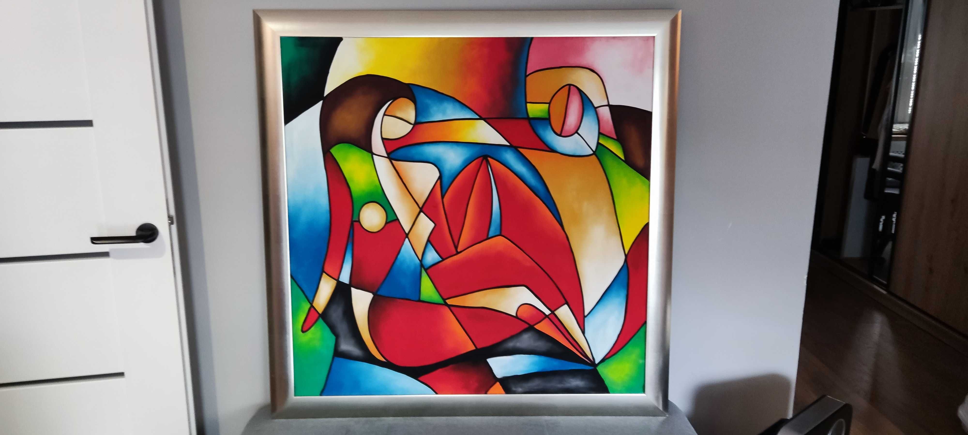 Obraz malowany na płótnie blejtram 130x130cm