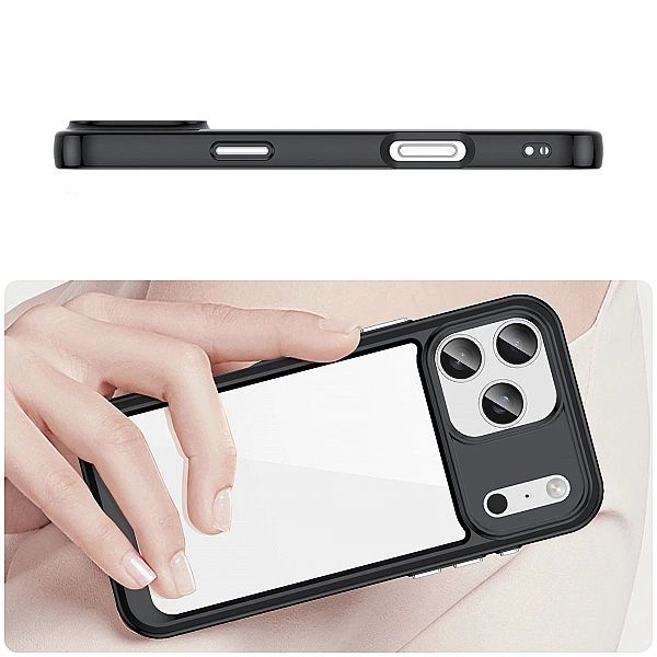 Etui Outer Space na iPhone 17 Pro Max - czarne przezroczyste