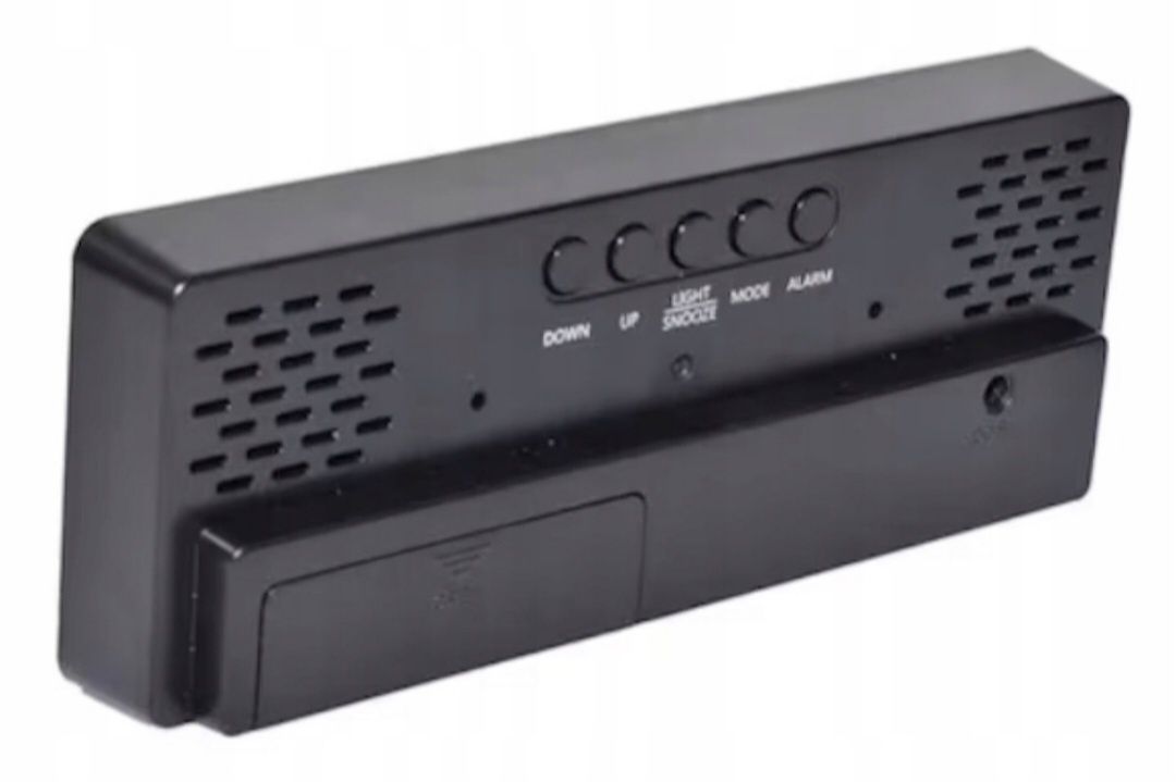 Zegar Budzik Cyfrowy LED Termometr GH0712L Czarny