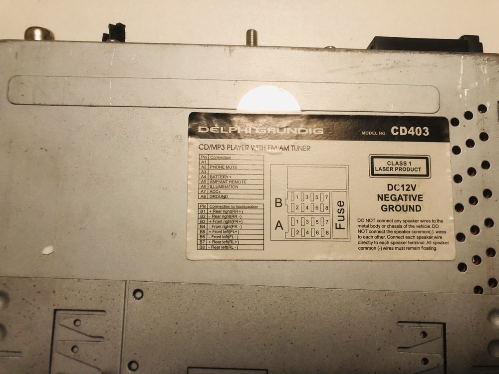 Radio Carro Delphi Grunding