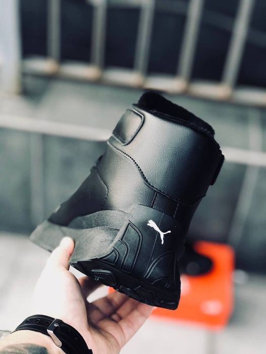 Кожаные черные ботинки Пума женские / зимние кросовки Puma / Новинка