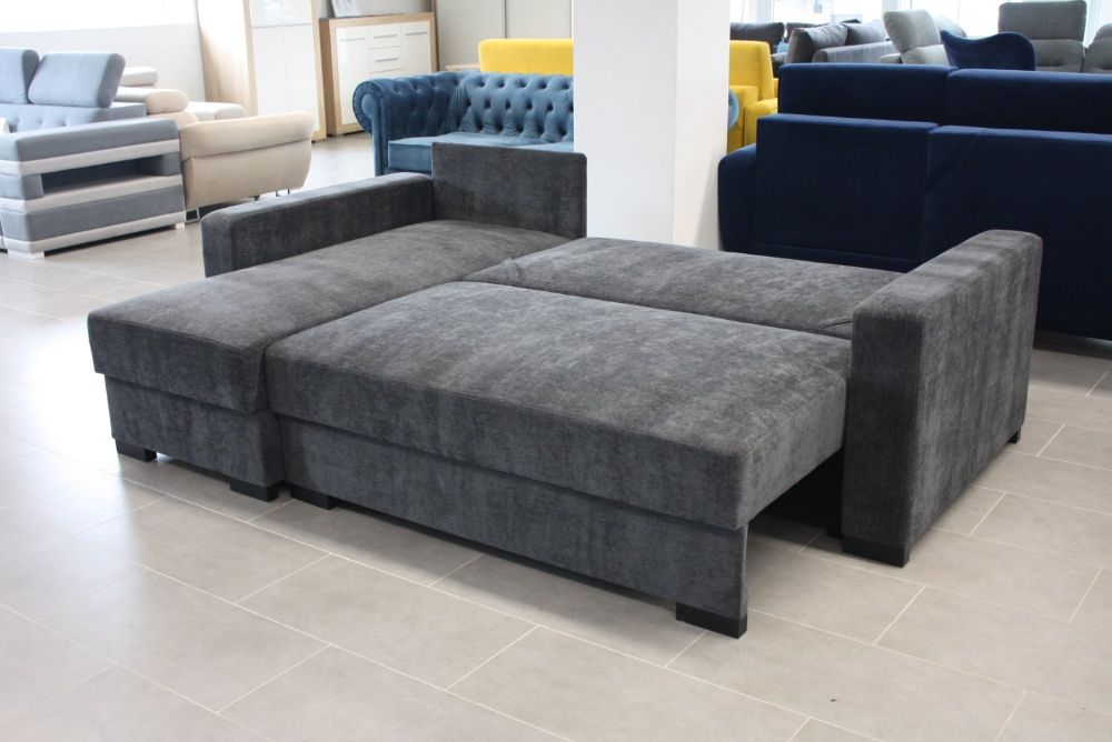 Mały narożnik ALEX na podwójnej sprężynie 230x155, spanie, 2 pojemniki