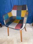 Fotel kubełkowy patchwork - Debbie vintage retro