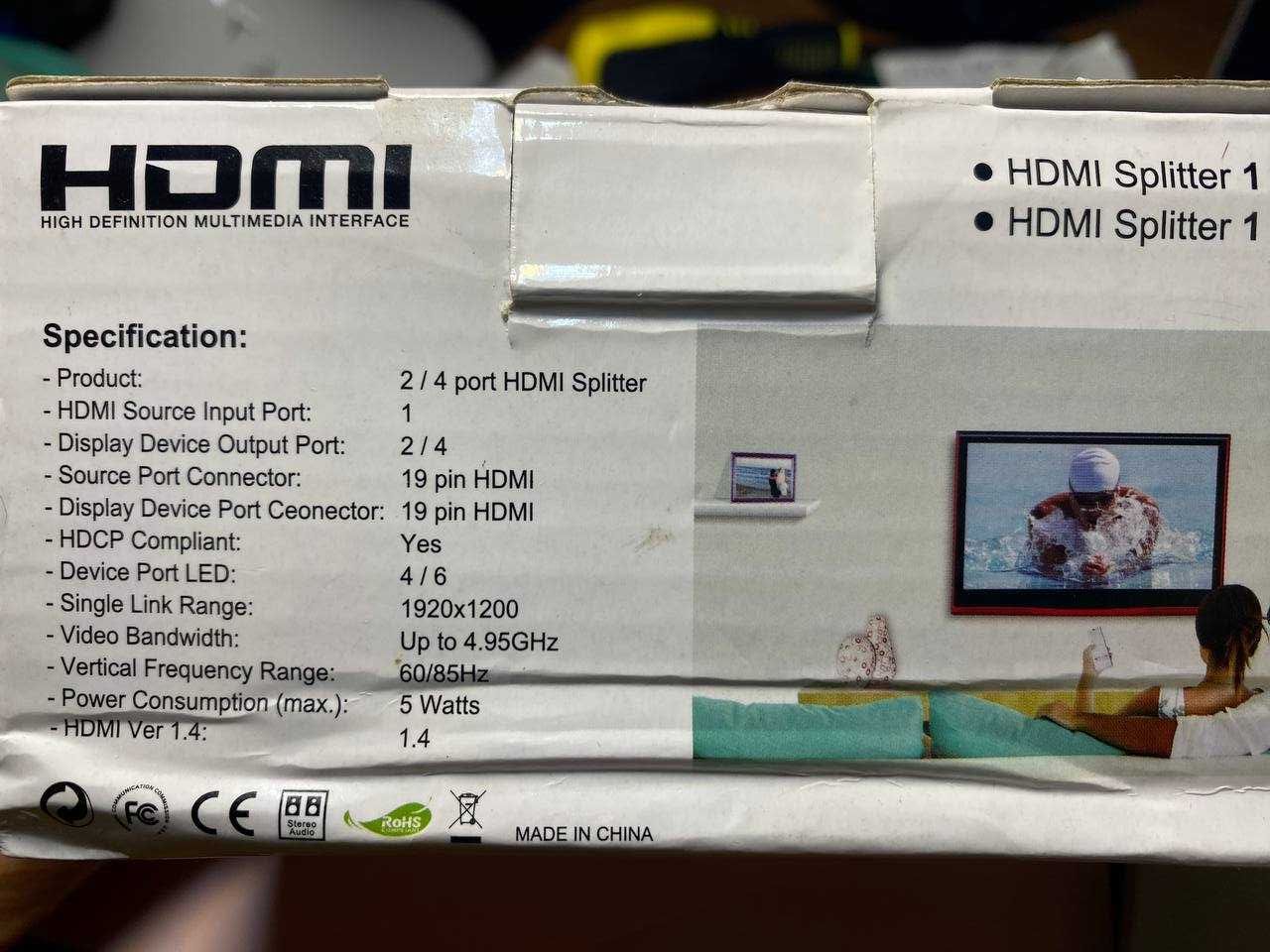 Активний HDMI сплітер 1 на 4 порта
