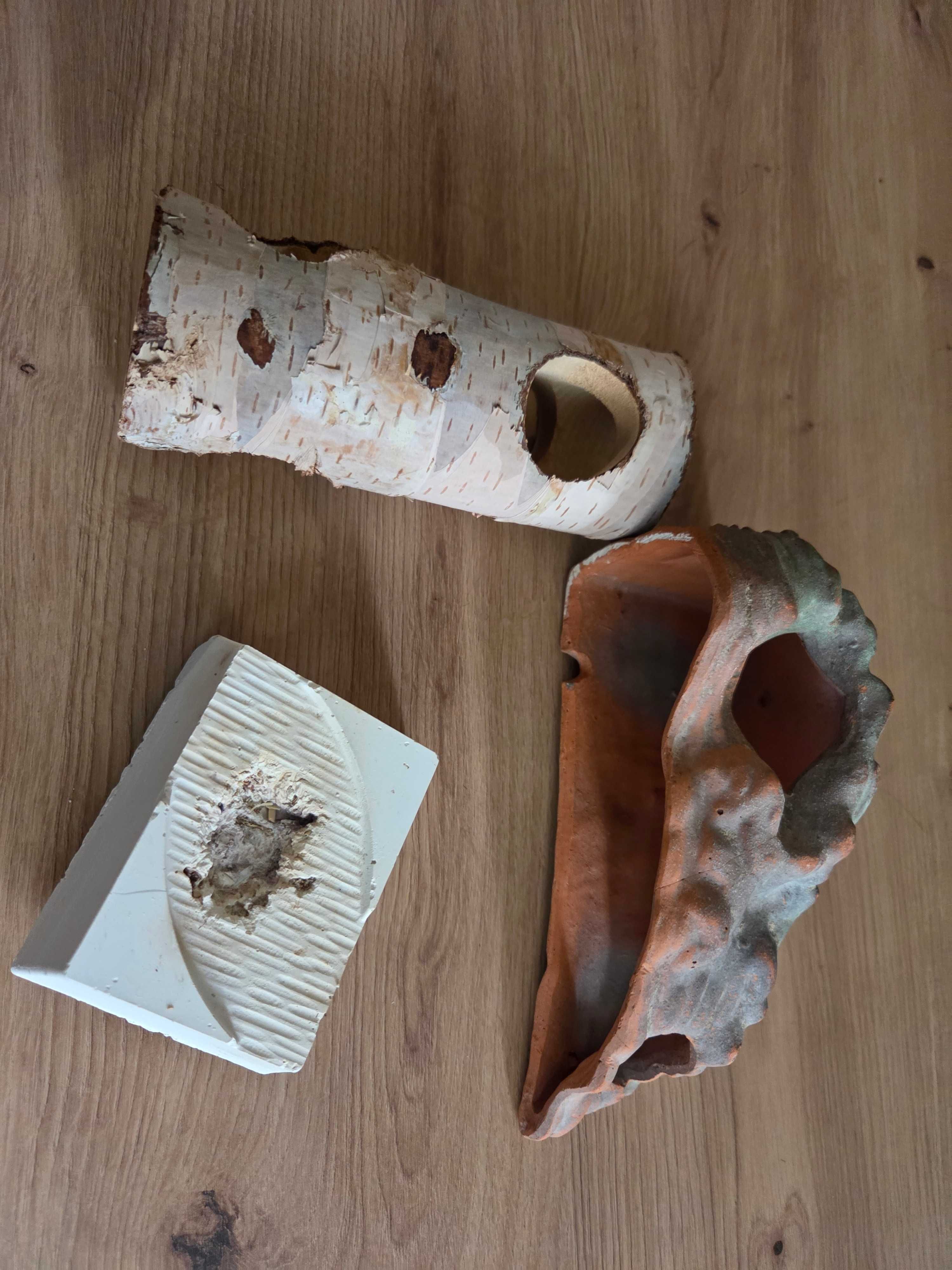 Akcesoria dla myszy / chomika. Kryjówka ceramiczna. Wapno i brzózka.