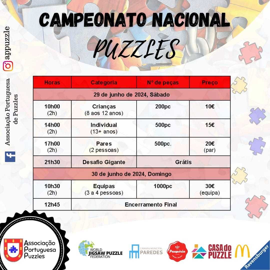 Inscrições Abertas - Campeonato Nacional de Puzzles