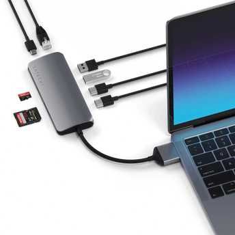 Adaptador SATECHI USB-C, HDMI 4K, Ethernet, leitor cartões, MacBookPro