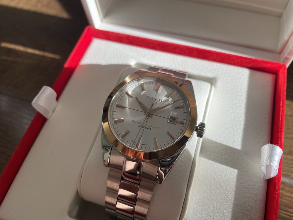 Годинник Tissot Gentleman Powermatic 80 Silicium Solid 18K Gold bezel