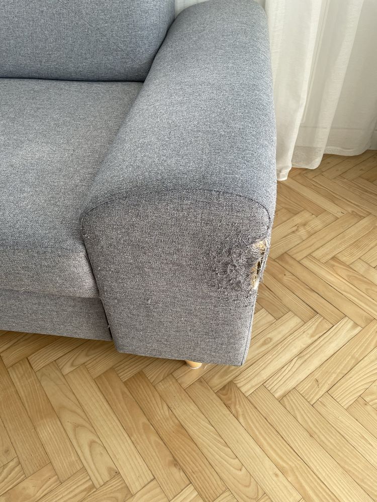 Sofa Narożnik Silver funkcja spania  + pufa Agata Meble szara szary