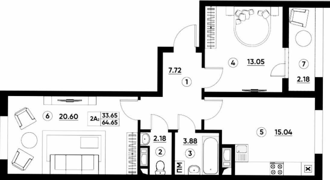 Продаж! 2к.квартира ЖК Paradise Avenue