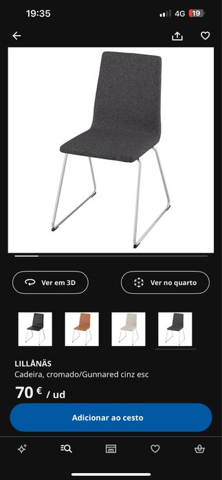 2 cadeiras cinzentas Ikea