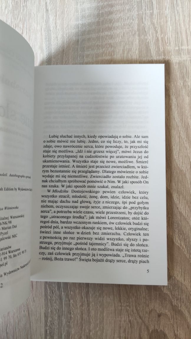 Książka biografia* Inne słońce duchowa autobiografia Clement