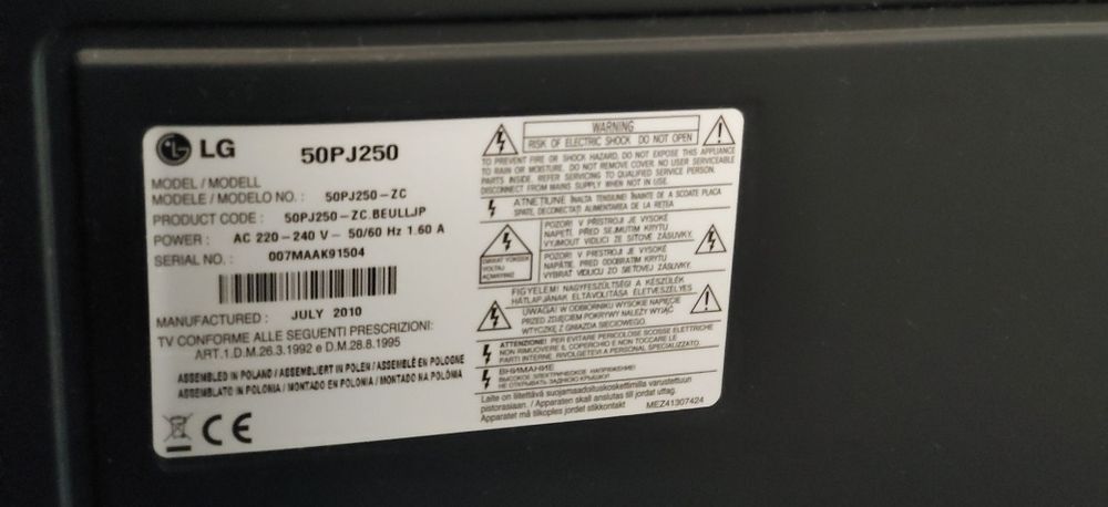 Продам телевизор LG 50 PJ 250