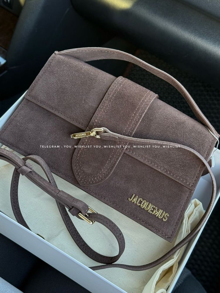 Сумка jacquemus   замш  шоколад 24 см