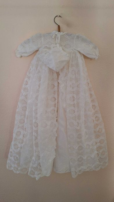 Vestido branco batizado antigo vintage