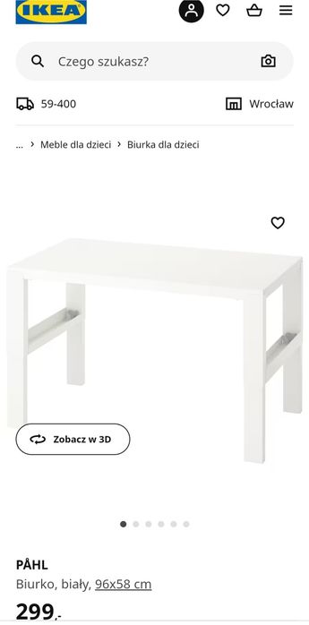 Biurko dla dziecka, regulowane, Ikea Påhl