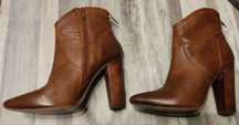 skórzane botki steve madden na obcasie rozm. 39 jak nowe