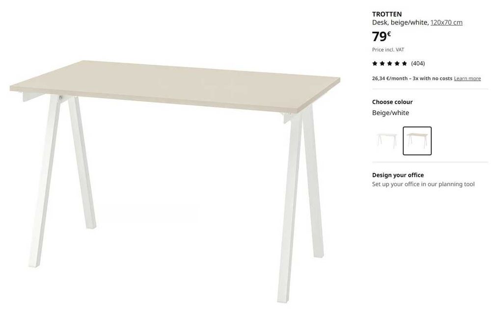 Secretária IKEA Trotten 120*70