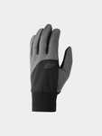4F Rękawiczki SoftShell softshellowe dotykowe unisex czarne szare r.S