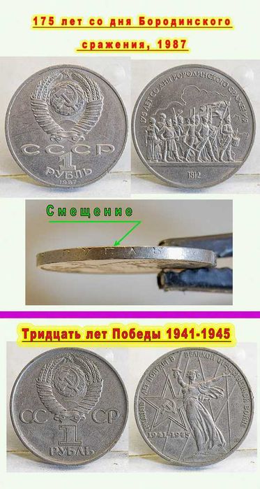 Рублёвые, 50 и 20 копеечные монеты СССР для коллекционеров