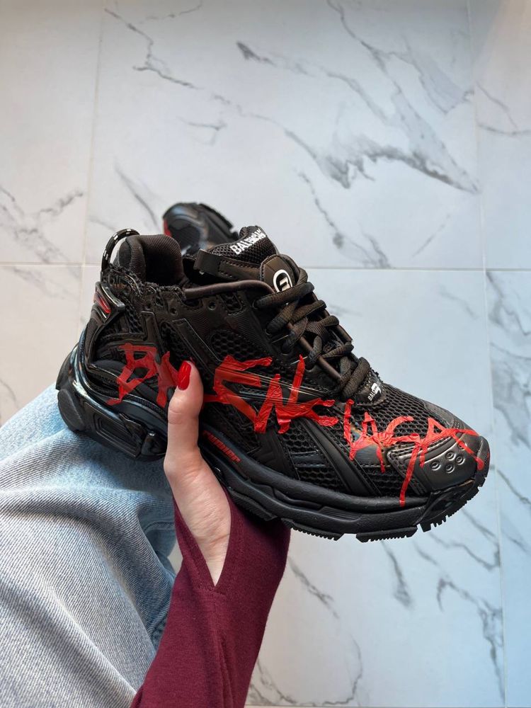 НАЙКРАЩА ЯКІСТЬ‼️Balenciaga Runner Graffiti Black (Чорні),баленсіага.
