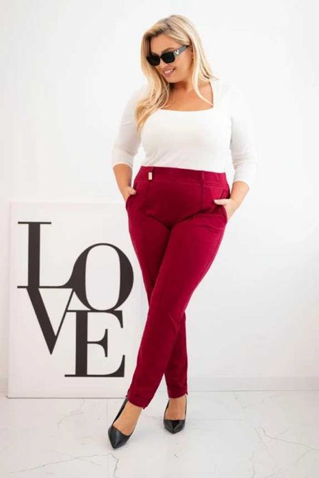 Bawełniane spodnie damskie Plus Size elastyczny pas 4XL-9XL