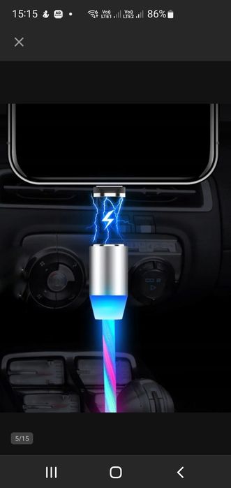 Kabel magnetyczny świecący kabel 2w1 IPHONE USB-C