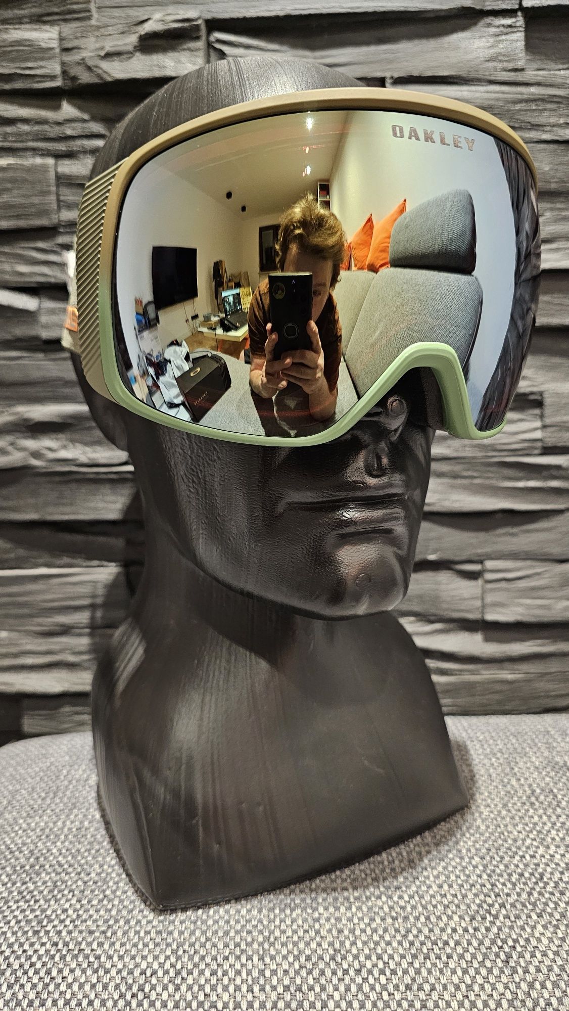 Gogle Oakley CUSTOM Flight Tracker L XL Fog PRIZM Sage Gold S3 OTG