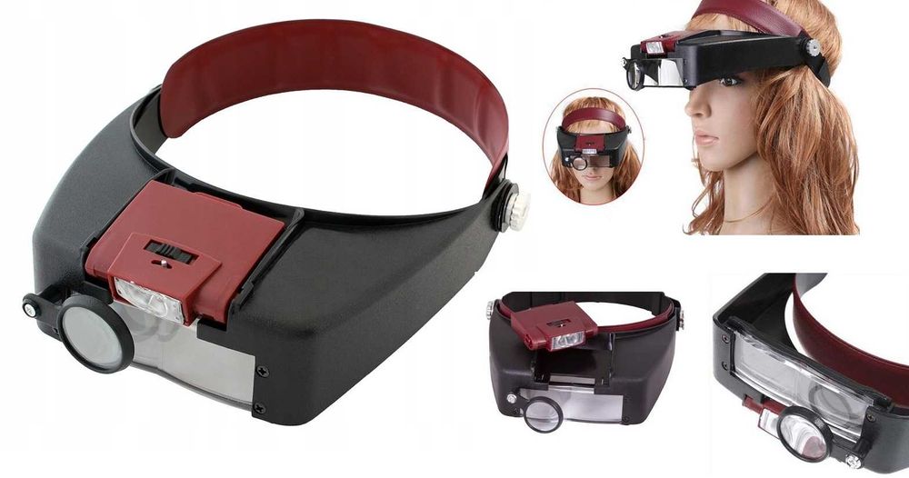 Nagłowna LUPA LED zegarmistrzowskie Okulary precyzyjne * Wejherowo