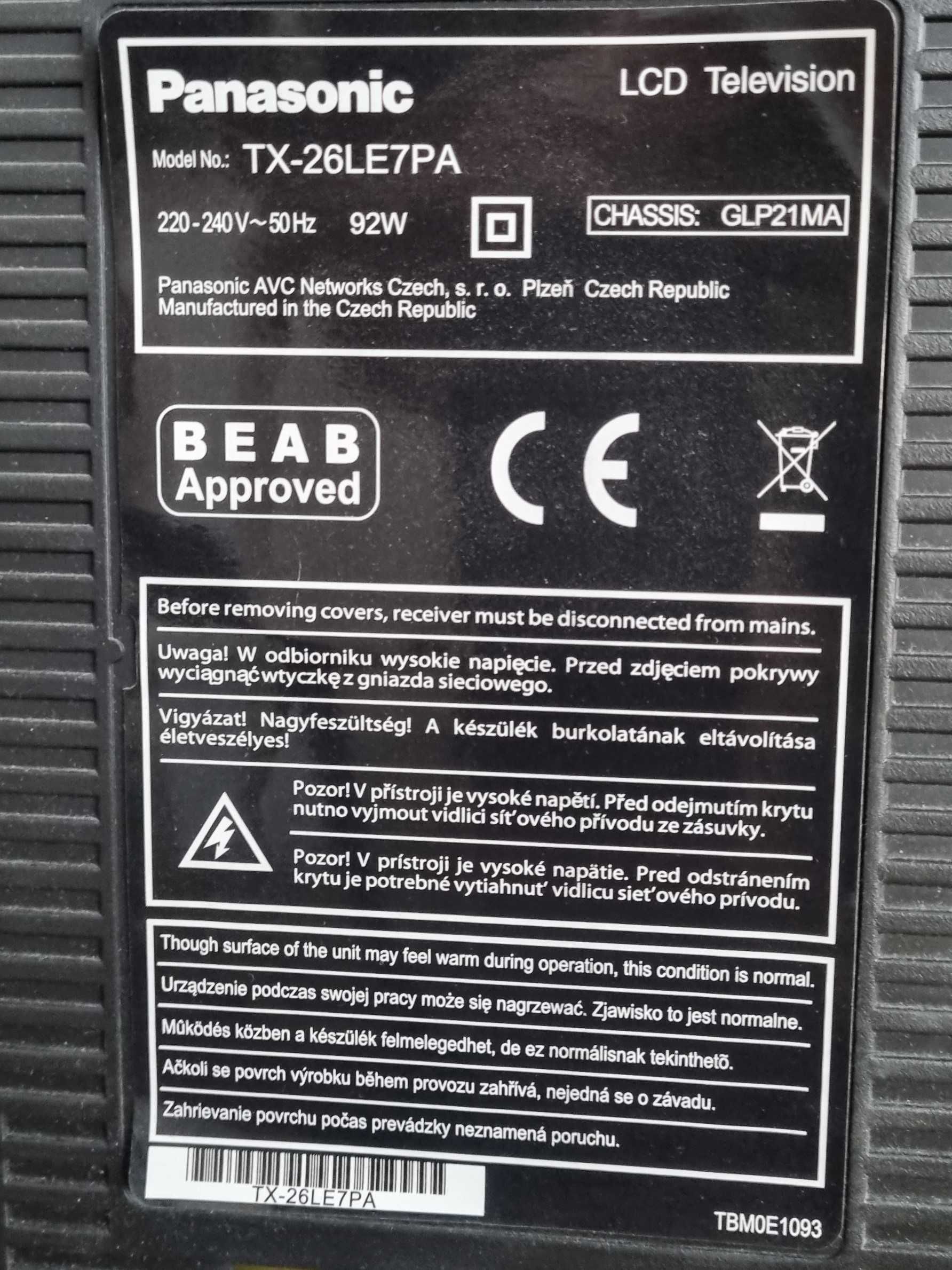 Panasonic LCD Viera TX-26LE7PA