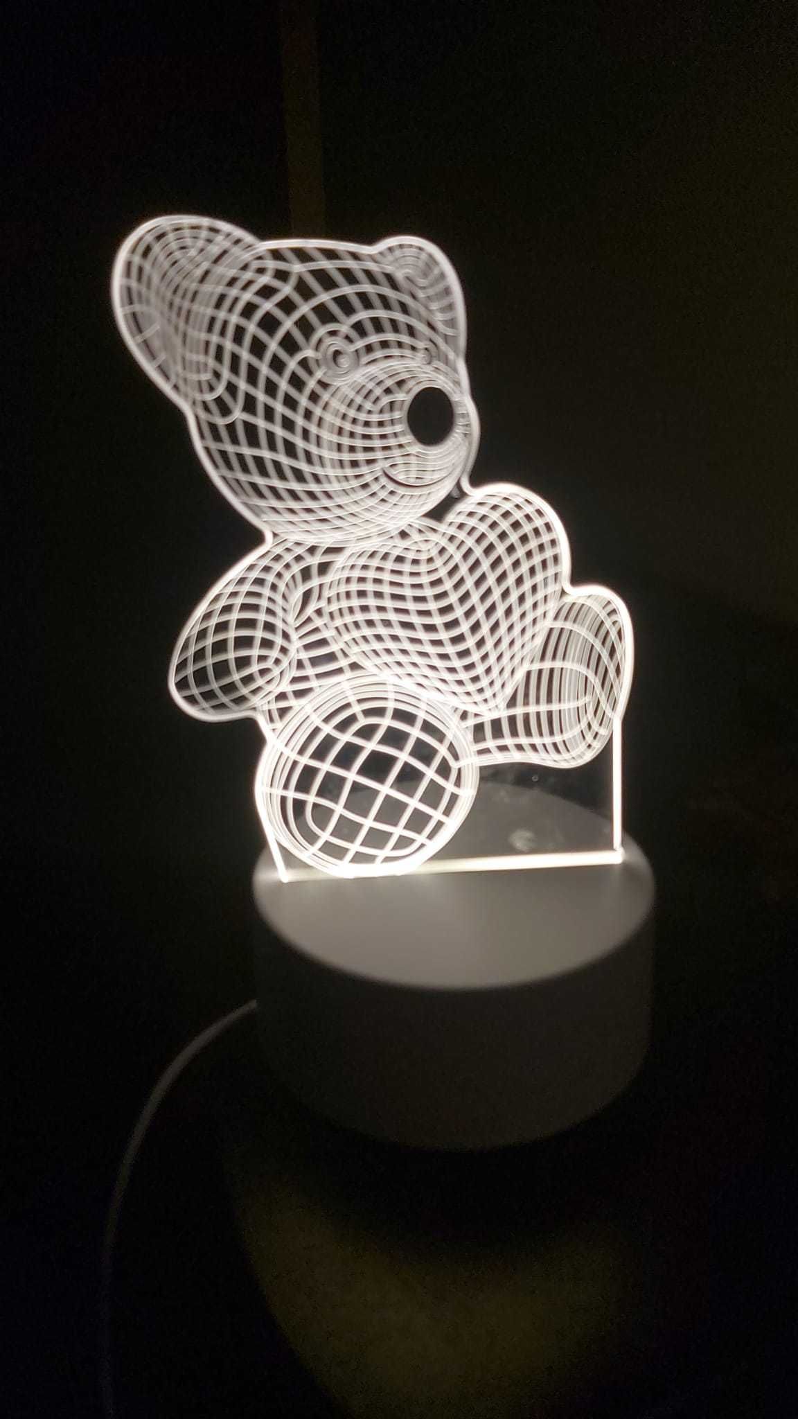 Luminaria Abajur 3D Led Ursinho