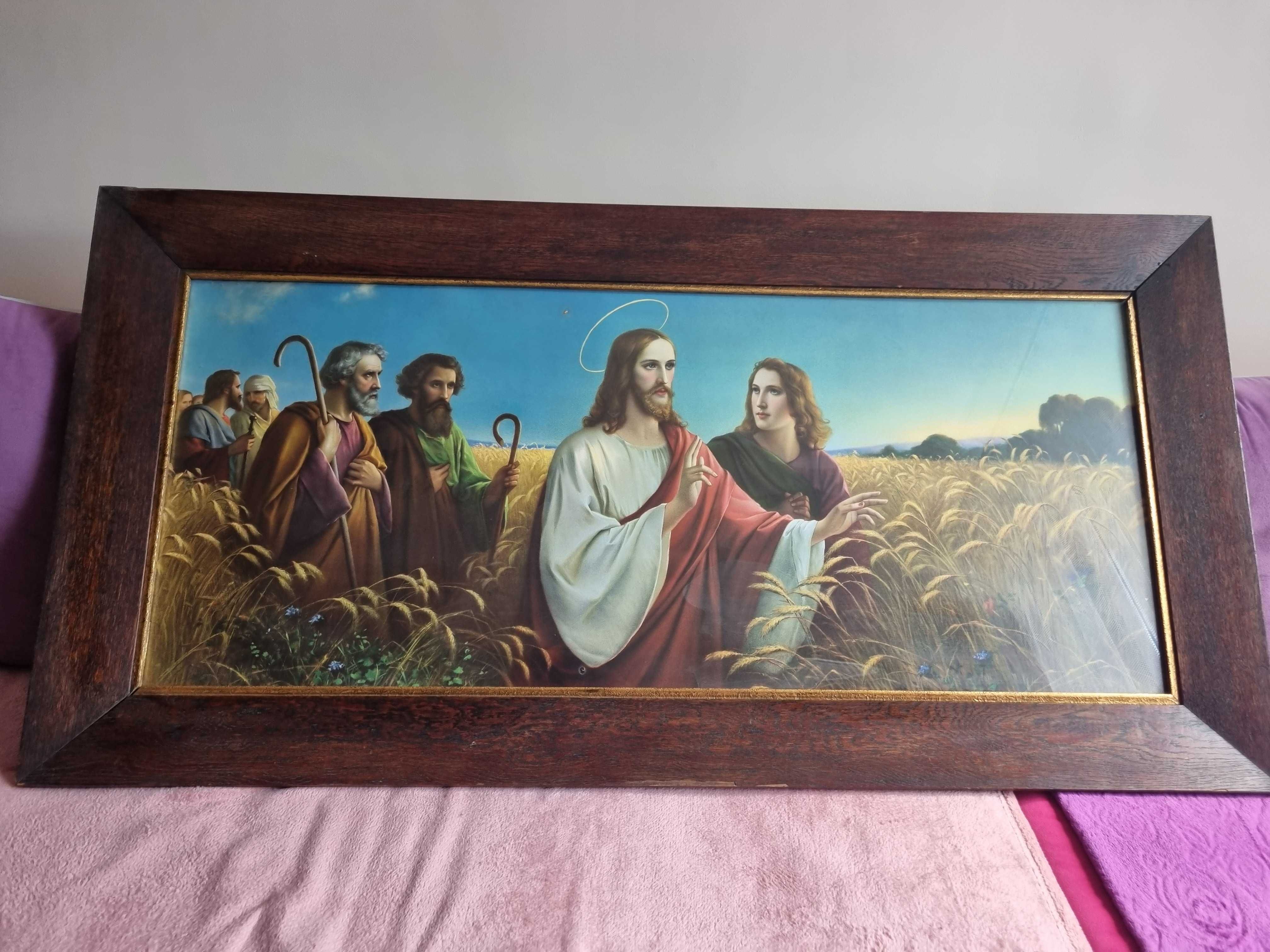 Obraz prawdopodobnie malowany na papierze PAN JEZUS W ZBOŻU