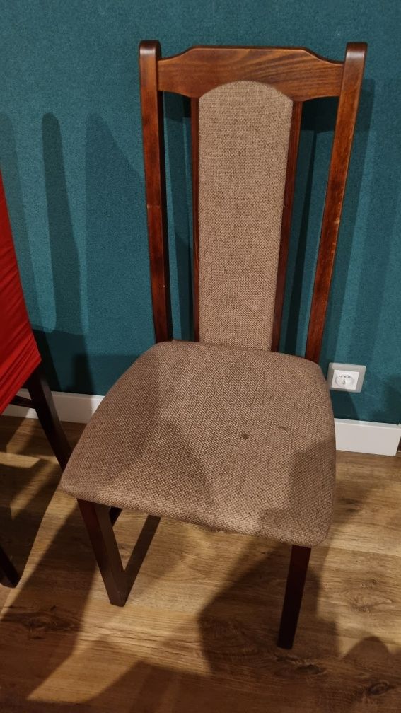 Krzesło krzesła  drewniane 6 szt plus pokrowiec nowy
