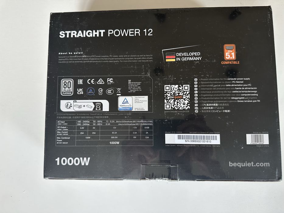 Блок живлення BeQuiet Straight Power 12 1000w